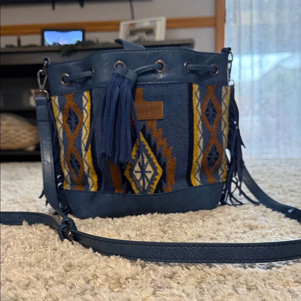 Wrangler Blue and Yellow Crossbody Bag